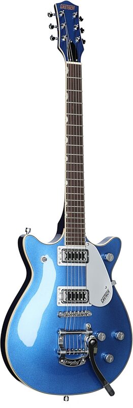 Gretsch G5232T Electromatic Double Jet Electric Guitar, Laurel Fingerboard, Fairlane Blue, Body Left Front