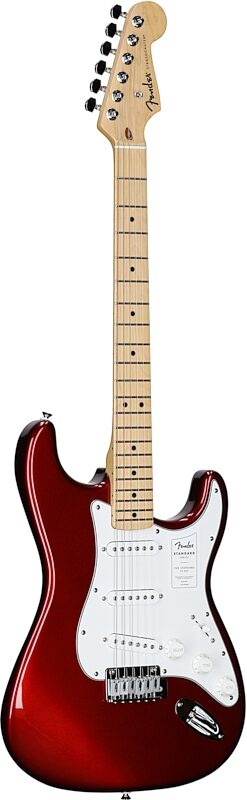 Fender Standard Stratocaster Electric Guitar, Maple Fingerboard, Candy Cola, Body Left Front