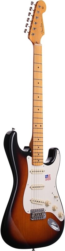 Fender Eric Johnson Stratocaster Electric Guitar (Maple with Case), 2-Color Sunburst, Body Left Front