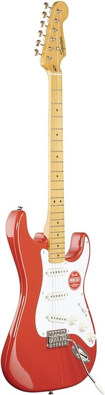 Squier Classic Vibe '50s Stratocaster Electric Guitar, with Maple Fingerboard, Fiesta Red, Body Left Front