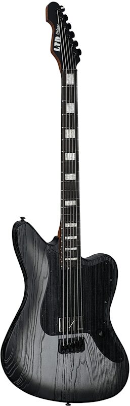 ESP LTD XJ-1 Baritone Electric Guitar, Silver Blast, Body Left Front