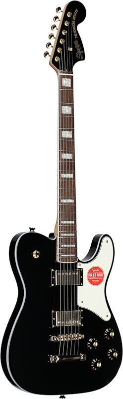 Squier Limited Edition Paranormal Troublemaker Telecaster Deluxe Electric Guitar, Black, Body Left Front