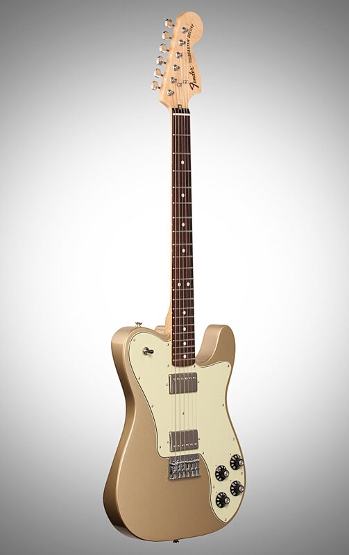 Fender Chris Shiflett Telecaster Deluxe Electric Guitar (with Case), Rosewood Fingerboard, Shoreline Gold, Body Left Front
