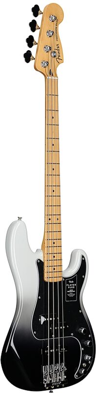 Fender Player Plus Precision Electric Bass, Maple Fingerboard (with Gig Bag), Silver Smoke, Body Left Front