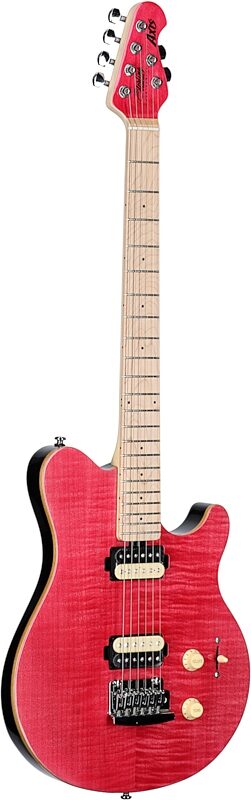 Sterling AX3FM Axis Electric Guitar, Stain Pink, Blemished, Body Left Front
