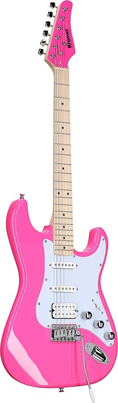 Kramer Focus VT-211S Electric Guitar, Neon Pink, Blemished, Body Left Front