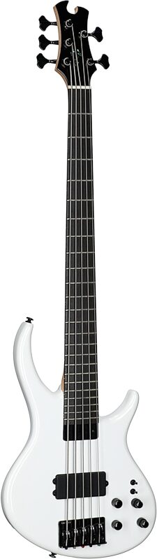 Tobias Growler V Electric Bass, 5-String (with Gig Bag), White Pearl, Body Left Front