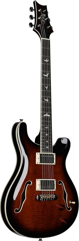 PRS Paul Reed Smith SE Hollowbody II Electric Guitar (with Case), Black Gold Sunburst, Body Left Front
