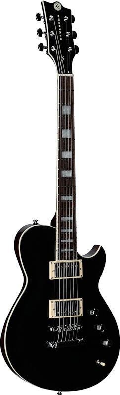 Reverend Roundhouse Electric Guitar, Midnight Black, Body Left Front