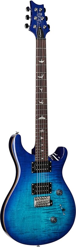PRS Paul Reed Smith SE Custom 24 Electric Guitar (with Gig Bag), Lake Blue, Body Left Front
