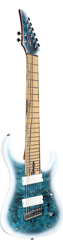 Legator Ninja N8FOD Multi-Scale Electric Guitar, 8-String (with Gig Bag), Arctic Blue, Body Left Front