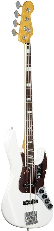 Fender American Ultra Jazz Electric Bass, Rosewood Fingerboard (with Case), Arctic Pearl, USED, Blemished, Body Left Front