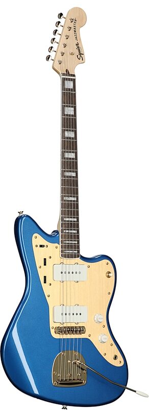 Squier 40th Anniversary Jazzmaster Gold Edition Electric Guitar, with Laurel Fingerboard, Lake Placid Blue, Body Left Front