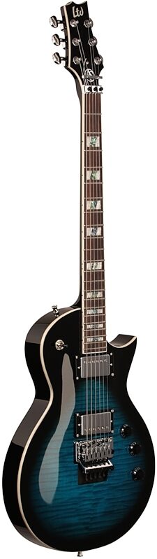 ESP LTD Alex Skolnick AS-1FR FM Electric Guitar, Black Aqua Sunburst, Body Left Front