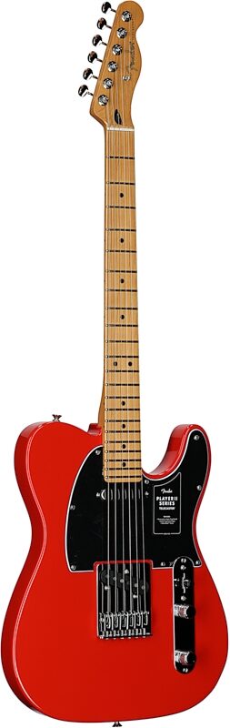 Fender Player II Telecaster Electric Guitar, with Maple Fingerboard, Coral Red, Body Left Front