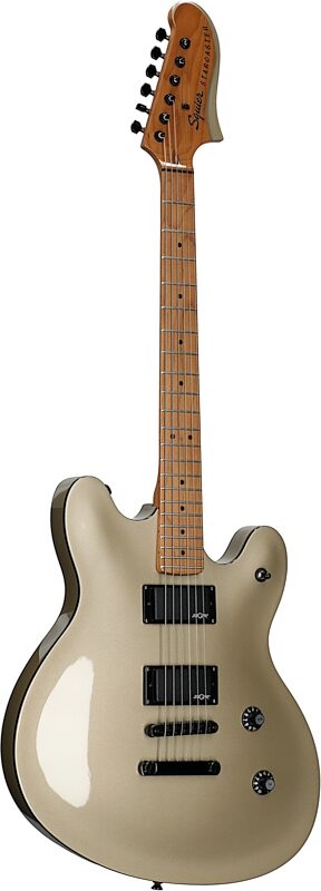 Squier Contemporary Active Starcaster, with Maple Fingerboard, Shoreline Gold, USED, Blemished, Body Left Front