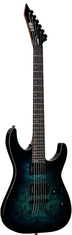 ESP LTD M-200DX Electric Guitar, Blue Burst, Body Left Front