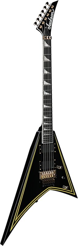 Jackson MJ Rhoads RR24MG Electric Guitar (with Case), Black with Yellow Pinstripes, Body Left Front