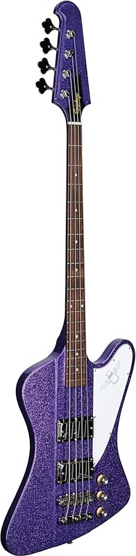 Epiphone Exclusive Thunderbird '64 Purple Sparkle Bass Guitar (with Gig Bag), Purple Sparkle, Body Left Front
