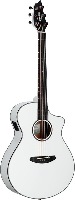 Breedlove Limited Edition Discovery Concert CE Acoustic-Electric Guitar, Satin White, Body Left Front