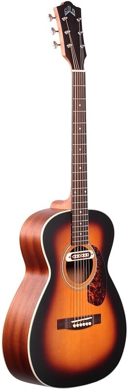 Guild M-240E Troubadour Acoustic-Electric Guitar, Vintage Sunburst, Body Left Front