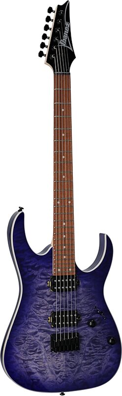 Ibanez RG421QM Electric Guitar, Cerulean Blue Burst, Body Left Front