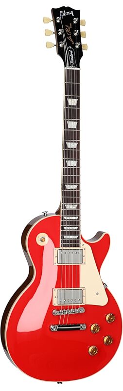 Gibson Les Paul Standard 50s Custom Color Electric Guitar, Plain Top (with Case), Cardinal Red, Body Left Front
