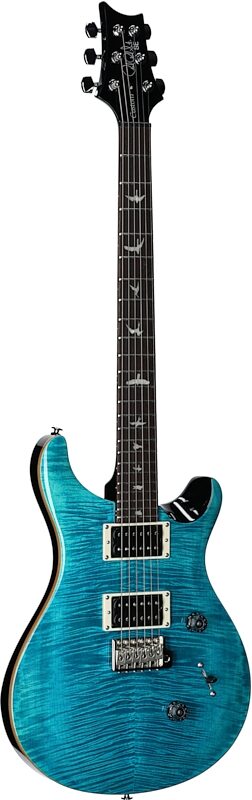PRS Paul Reed Smith SE Custom 24 Electric Guitar (with Gig Bag), Exclusive Blue Matteo, Body Left Front
