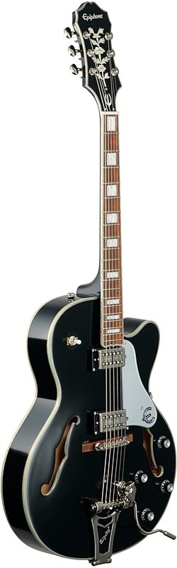 Epiphone Emperor Swingster Electric Guitar, Black Aged Gloss, Body Left Front