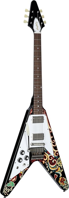 Epiphone Jimi Hendrix "Love Drops" Flying V Electric Guitar, Left-Handed (with Case), New, Body Left Front