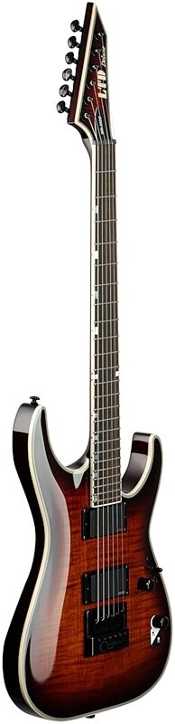 ESP LTD MH-1000ET EverTune Electric Guitar, Dark Brown Sunburst, Body Left Front