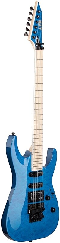 ESP LTD MH203QM Electric Guitar, See Thru Blue, Blemished, Body Left Front