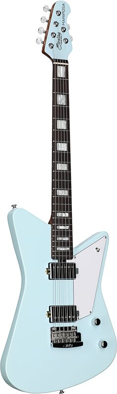 Sterling by Music Man Mariposa Electric Guitar, Daphne Blue, Body Left Front