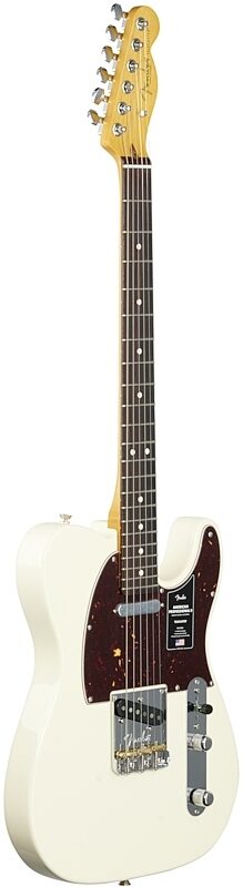 Fender American Pro II Telecaster Electric Guitar, Rosewood Fingerboard (with Case), Olympic White, Body Left Front