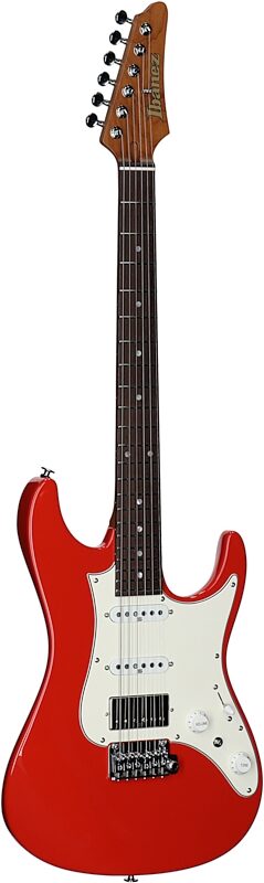 Ibanez Prestige AZ2204NW Electric Guitar (with Case), Vermillion Red, Body Left Front