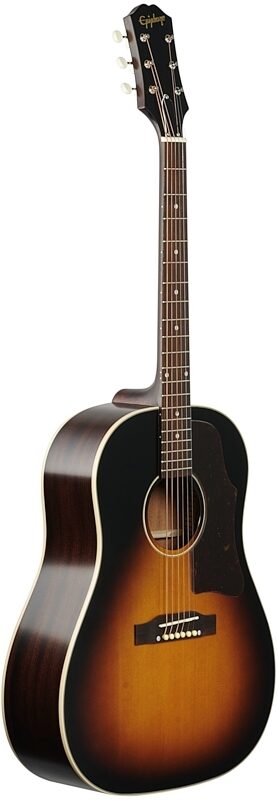 Epiphone J-45 Acoustic-Electric Guitar, Aged Vintage Sunburst Gloss, Body Left Front