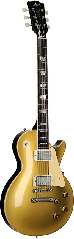 Gibson Custom 57 Les Paul Standard Goldtop VOS Electric Guitar (with Case), Gold Top with Dark Back, Body Left Front