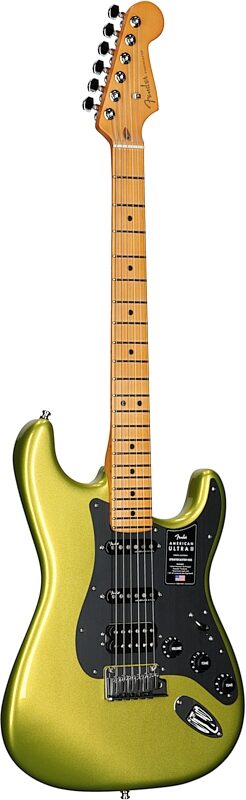 Fender American Ultra II Stratocaster HSS Electric Guitar, Maple Fingerboard (with Case), Solar Flare, Body Left Front