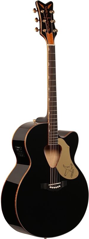 Gretsch G5022CBFE Rancher Falcon Jumbo Acoustic-Electric Guitar, Black, Body Left Front