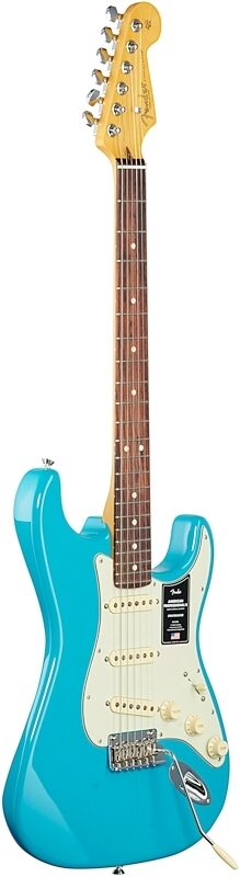 Fender American Professional II Stratocaster Electric Guitar, Rosewood Fingerboard (with Case), Miami Blue, Body Left Front
