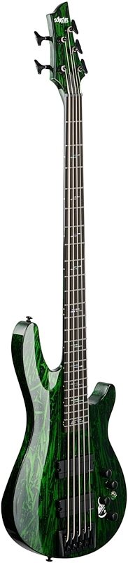 Schecter C-5 Silver Mountain Electric Bass, Toxic Venom, Body Left Front