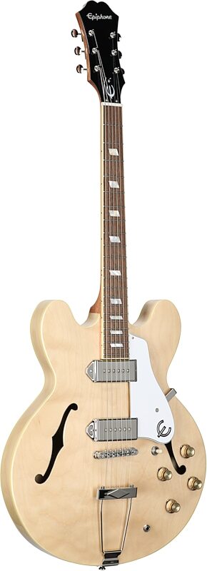 Epiphone Casino Archtop Hollowbody Electric Guitar (with Gig Bag), Natural, Body Left Front