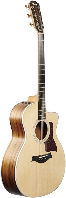 Taylor 214ce Koa Acoustic-Electric Guitar (with Gig Bag), Natural, Body Left Front