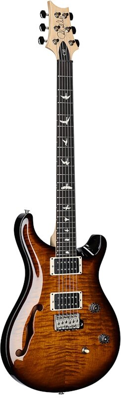 PRS Paul Reed Smith CE 24 Semi-Hollowbody Electric Guitar (with Gig Bag), Black Amber, Body Left Front