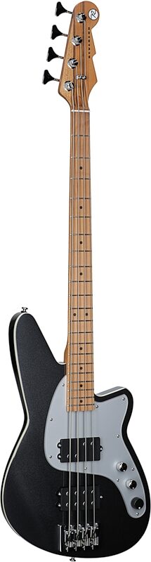Reverend Mercalli 4 Electric Bass, Gunmetal, Maple Fretboard, Body Left Front