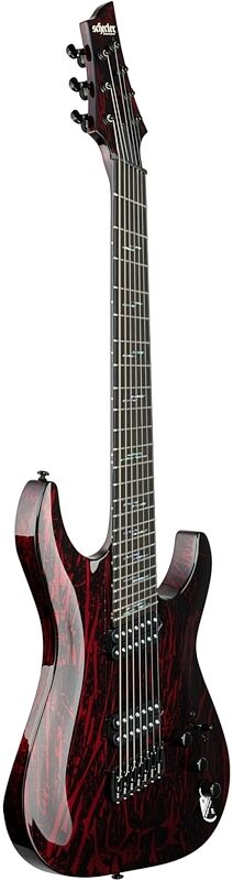 Schecter C-7 MS Silver Mountain Electric Guitar, 7-String, Blood Mountain, Body Left Front