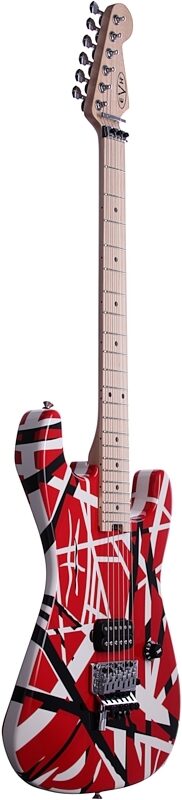 EVH Eddie Van Halen Striped Series Electric Guitar, Red, Black, and White, Body Left Front