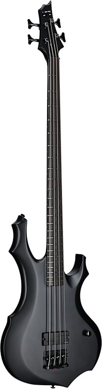 ESP LTD F-4 Electric Bass Guitar, Black Metal, Body Left Front