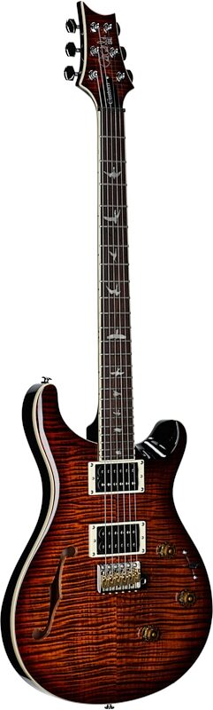 PRS Paul Reed Smith SE Custom 24 Semi-Hollow Piezo Electric Guitar (with Gig Bag), Orange Tiger, Body Left Front