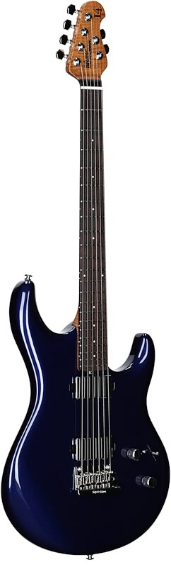 Ernie Ball Music Man Luke 4 HH Electric Guitar, with Rosewood Fingerboard, Butane Blue, Body Left Front
